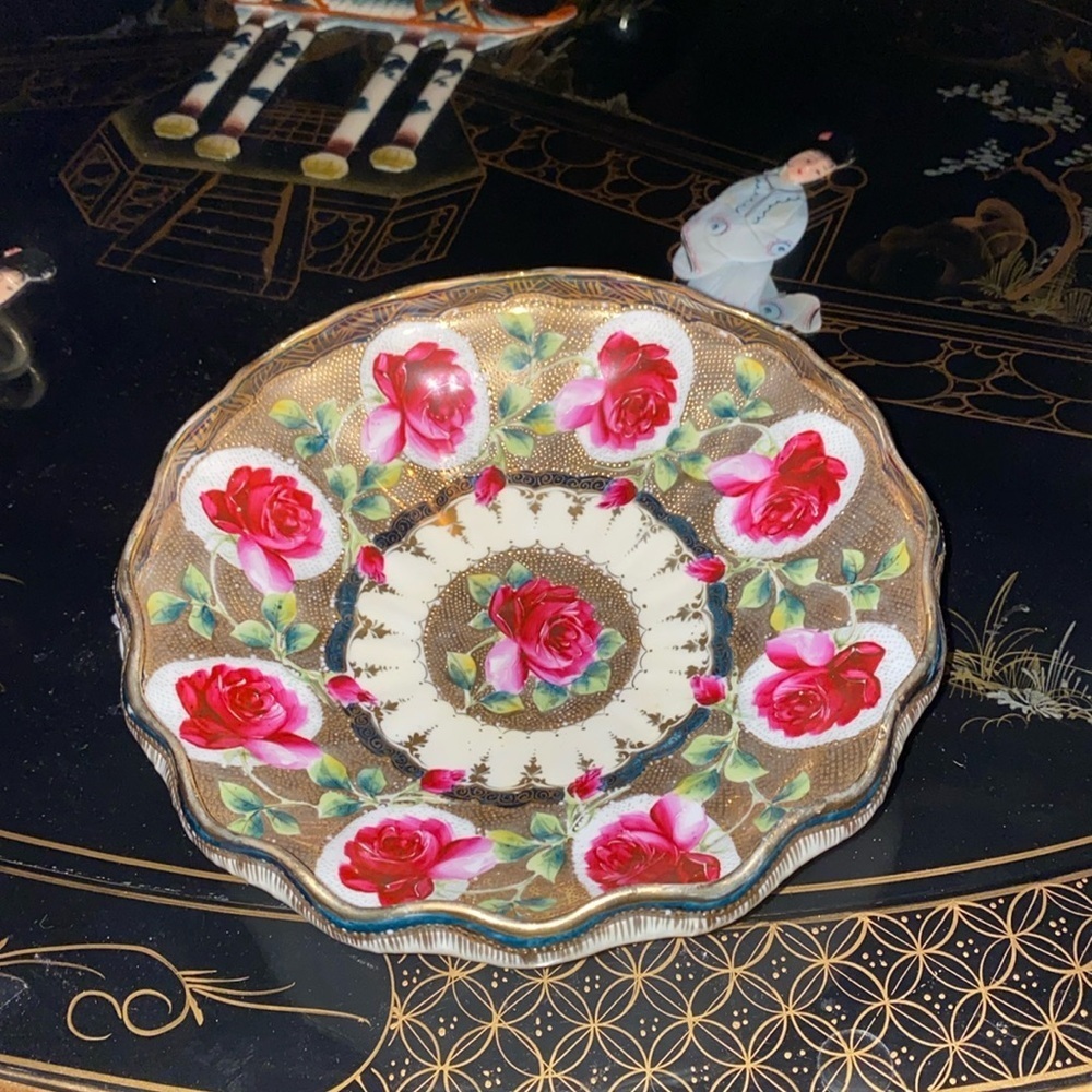 Hand Painted Pink, Rose and Gold Nippon Fine China bowl